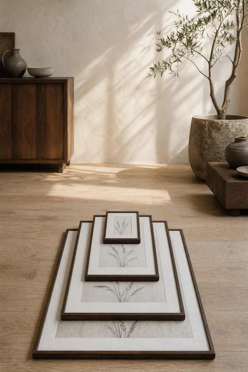 Pinterest pin 2 for this guide: AI-generated styled interior photo with the title text overlaid and the printablewalls.com wordmark