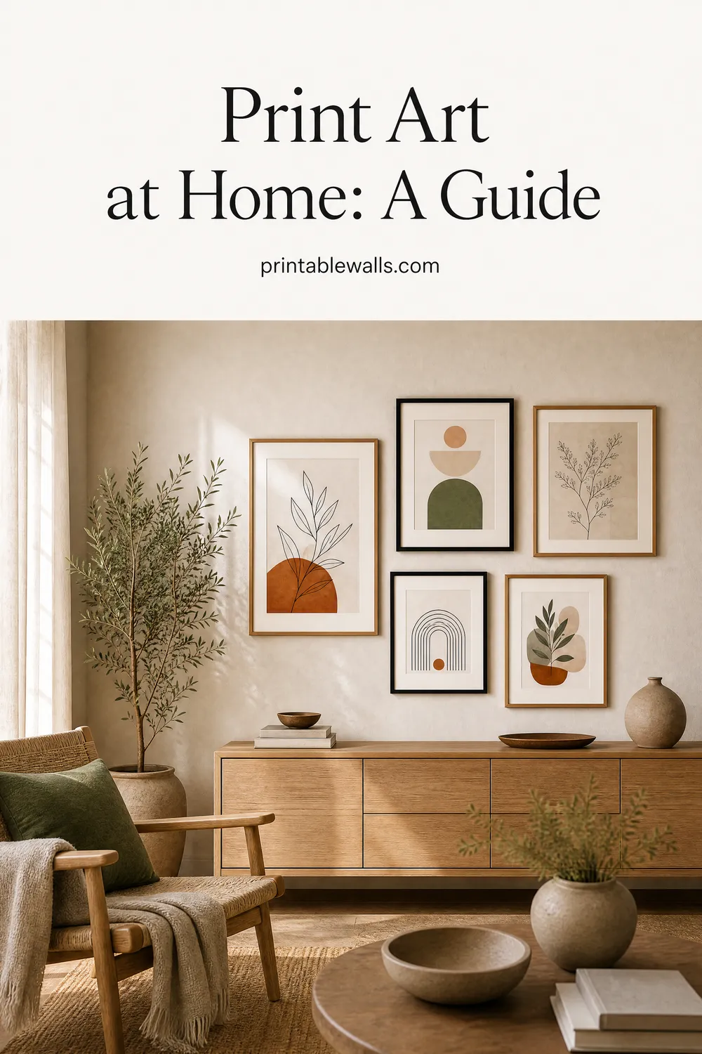 Preview image for the guide "Print at Home vs Print Shop: An Honest Cost and Quality Comparison" (AI-generated styled interior with title overlay)