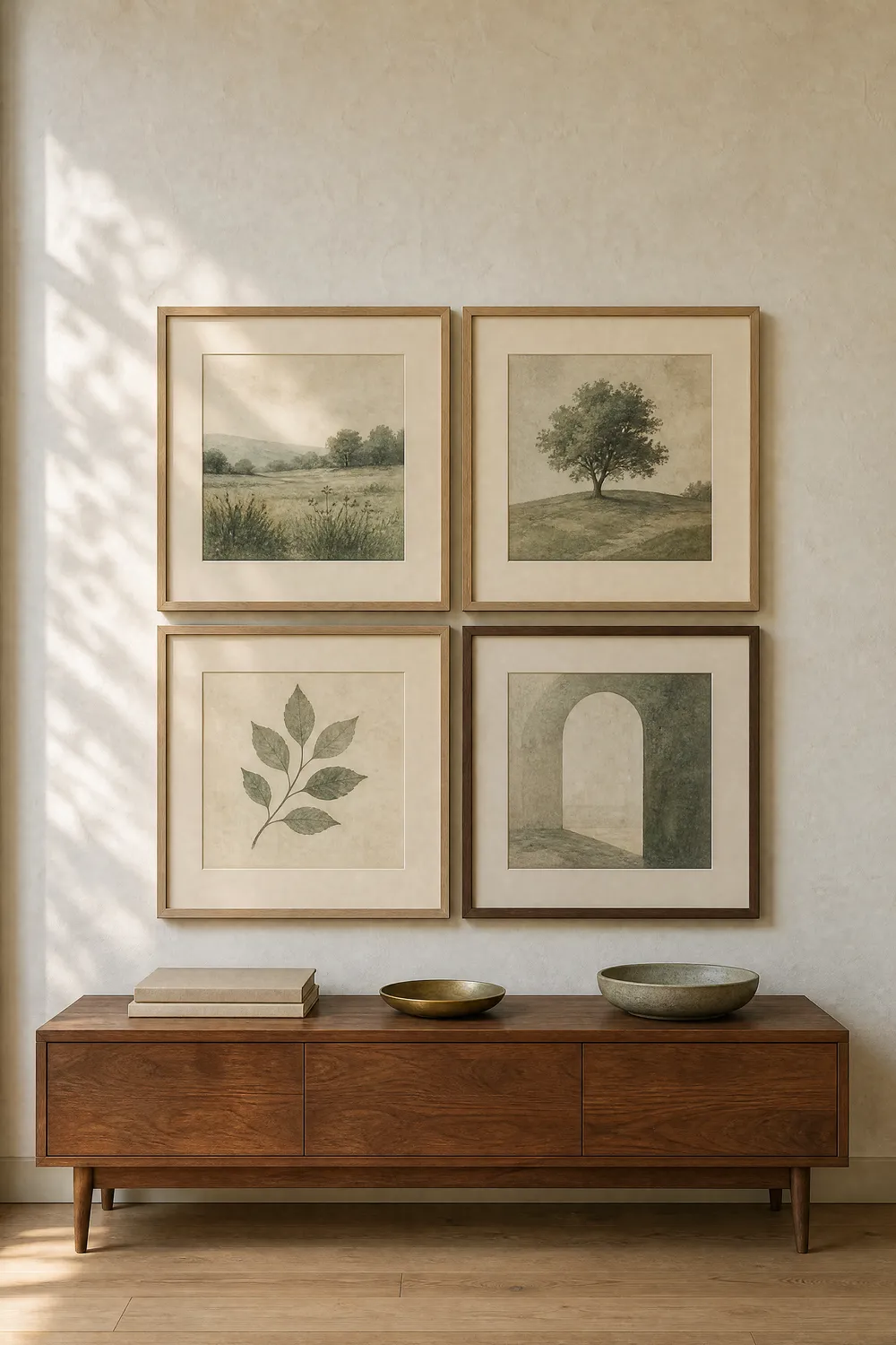 Pinterest pin 2 for this guide: AI-generated styled interior photo with the title text overlaid and the printablewalls.com wordmark